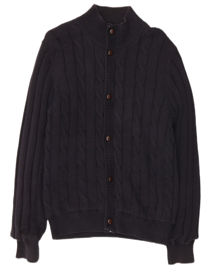 Marks & Spencer Ανδρικό Μπλε Ζακέτα Harbor Μικρό Navy Blue βαμβακερό