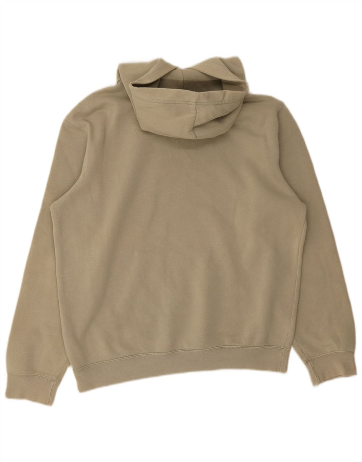 Champion Mens Graphic Hoodie Jumper Medium Khaki Cotton