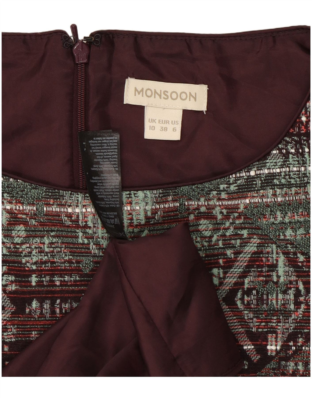Γυναικείο φόρεμα Monsoon Shift UK 10 Small πολύχρωμο γεωμετρικό