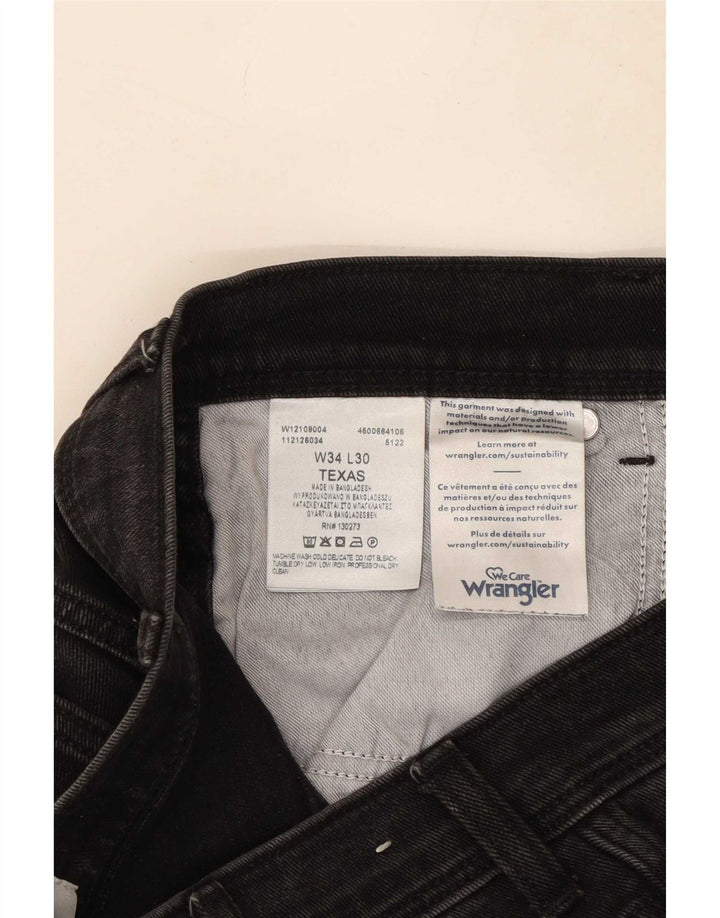 Ανδρικό τζιν Texas Straight Wrangler W34 L30 μαύρο βαμβακερό