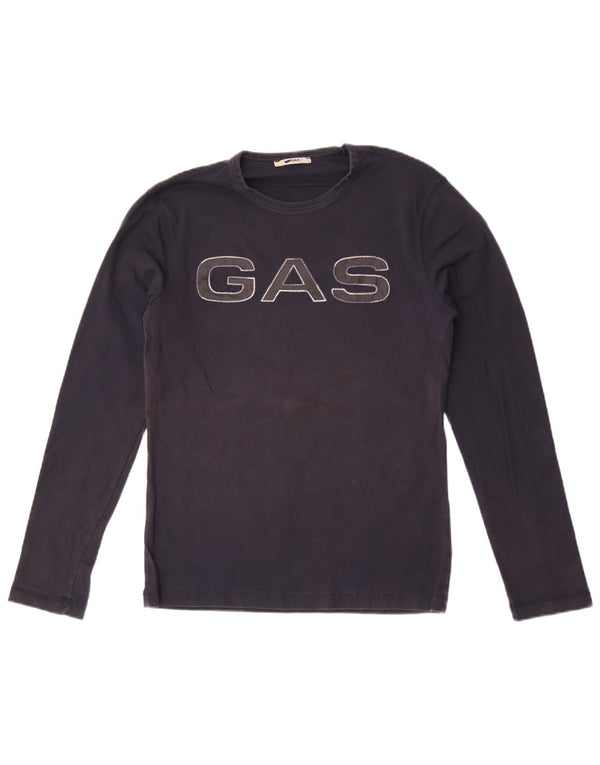 Gas Γυναικείο τοπ μακρυμάνικο UK 12 Medium Navy Blue βαμβακερό
