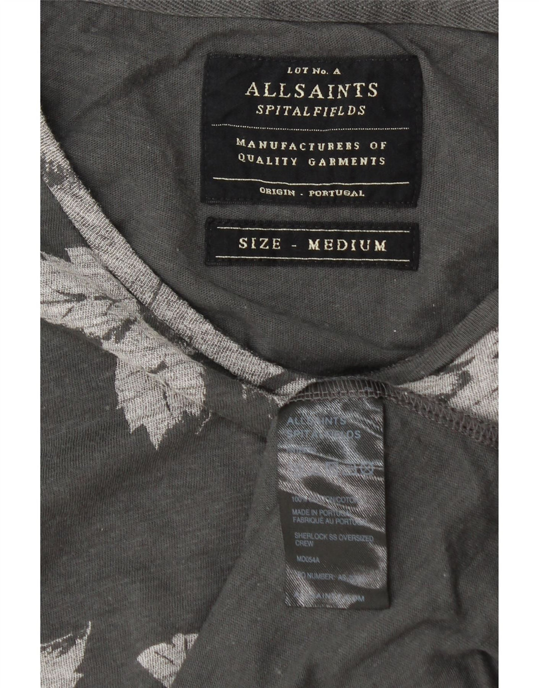 Ανδρικό T-Shirt All Saints Top Medium Grey Floral Βαμβακερό