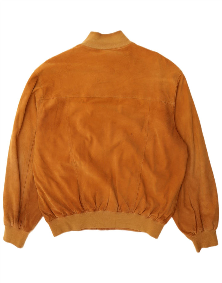 Luca D'altieri Ανδρικό Suede Bomber Jacket IT 50 Large Beige Leather