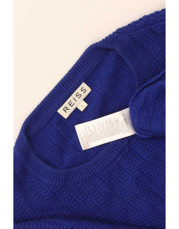 Ανδρικό πουλόβερ Reiss Crew Neck Jumper μεγάλο μπλε βαμβακερό