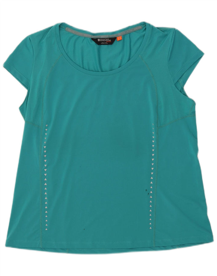 Mountain Warehouse Womens T-Shirt Top UK 18 XL Turquoise Polyester