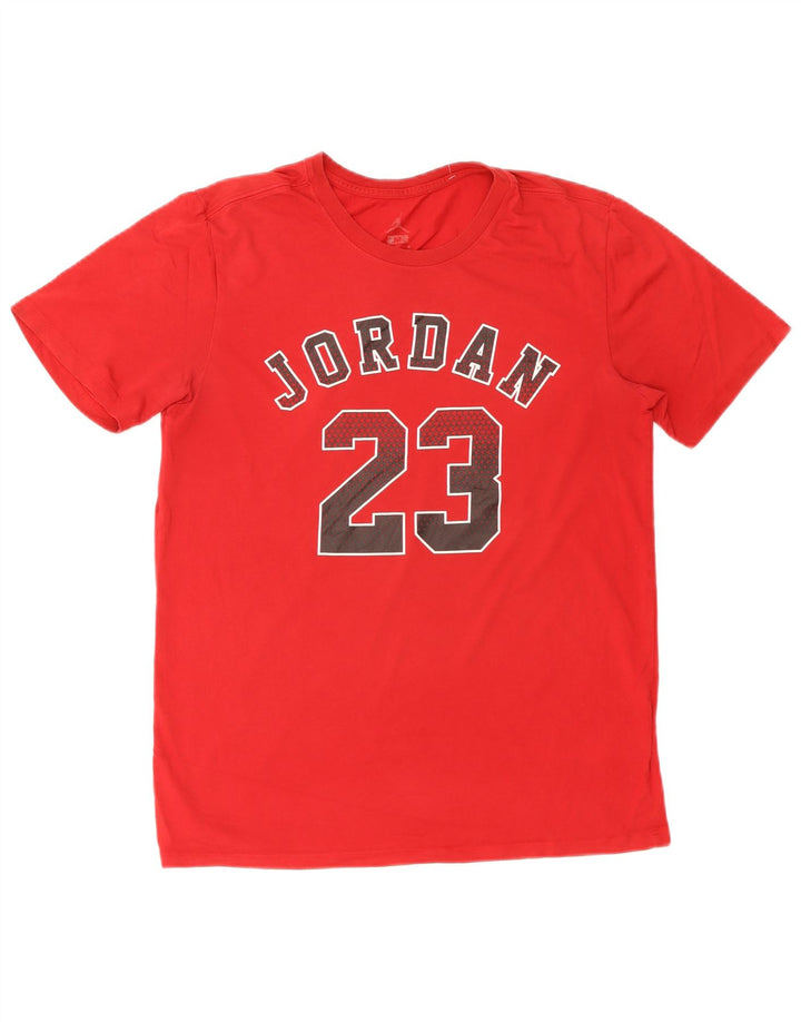 JORDAN Ανδρικό T-Shirt με γραφικό Dri Fit Top Μεσαίο κόκκινο βαμβακερό