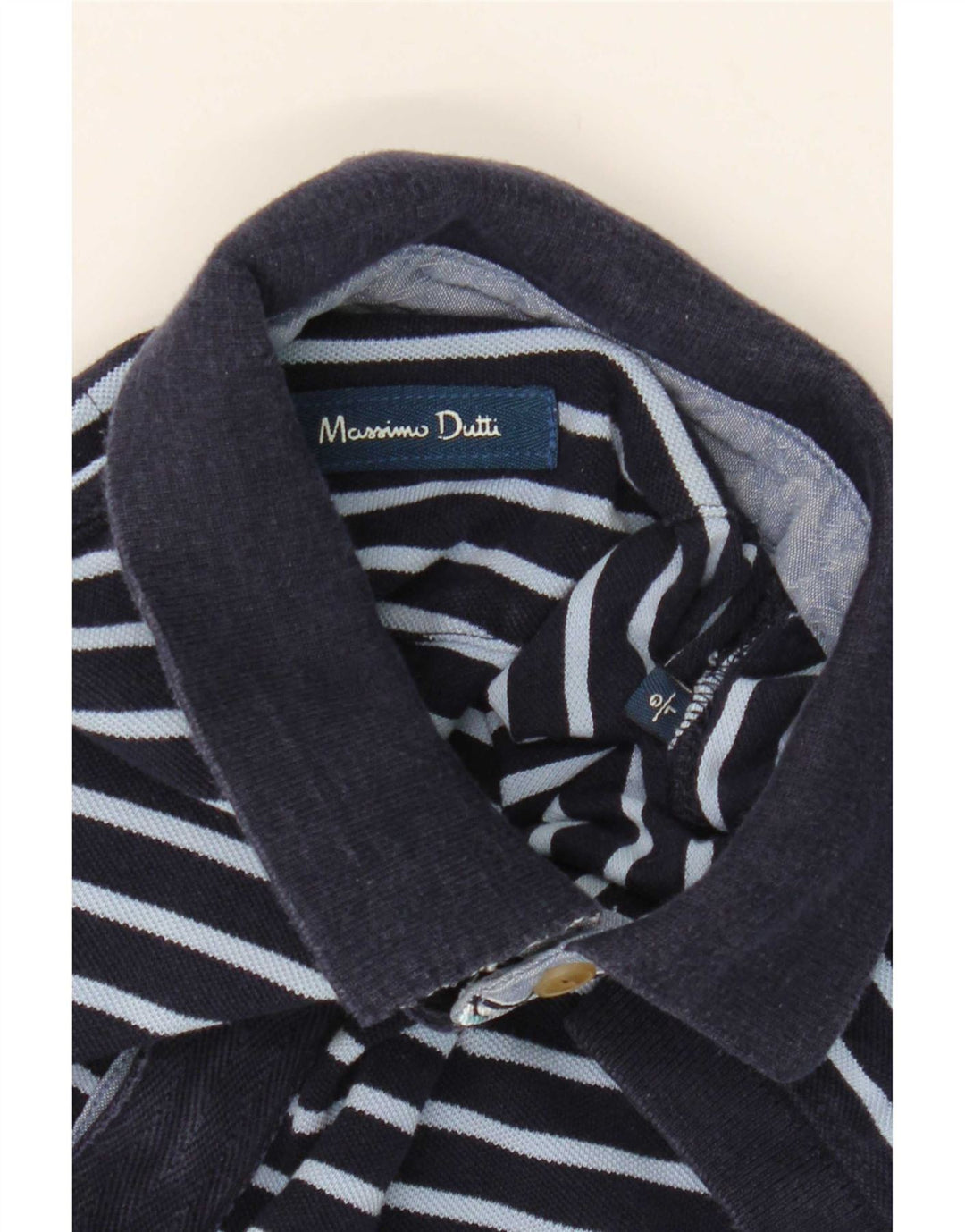 Ανδρικό μπλουζάκι πόλο Massimo Dutti Μεγάλο Navy Blue ριγέ