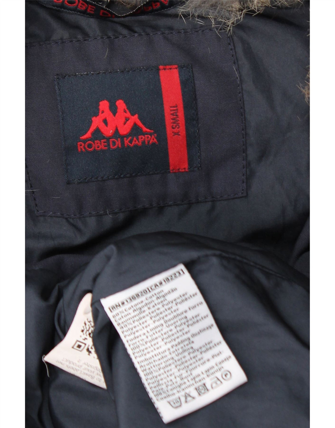 KAPPA Γυναικείο μπουφάν με κουκούλα UK 6 XS Navy Blue Cotton