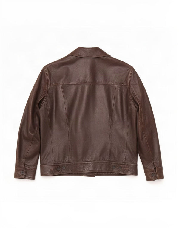 Vintage Mens Leather Jacket UK 40 Large Brown