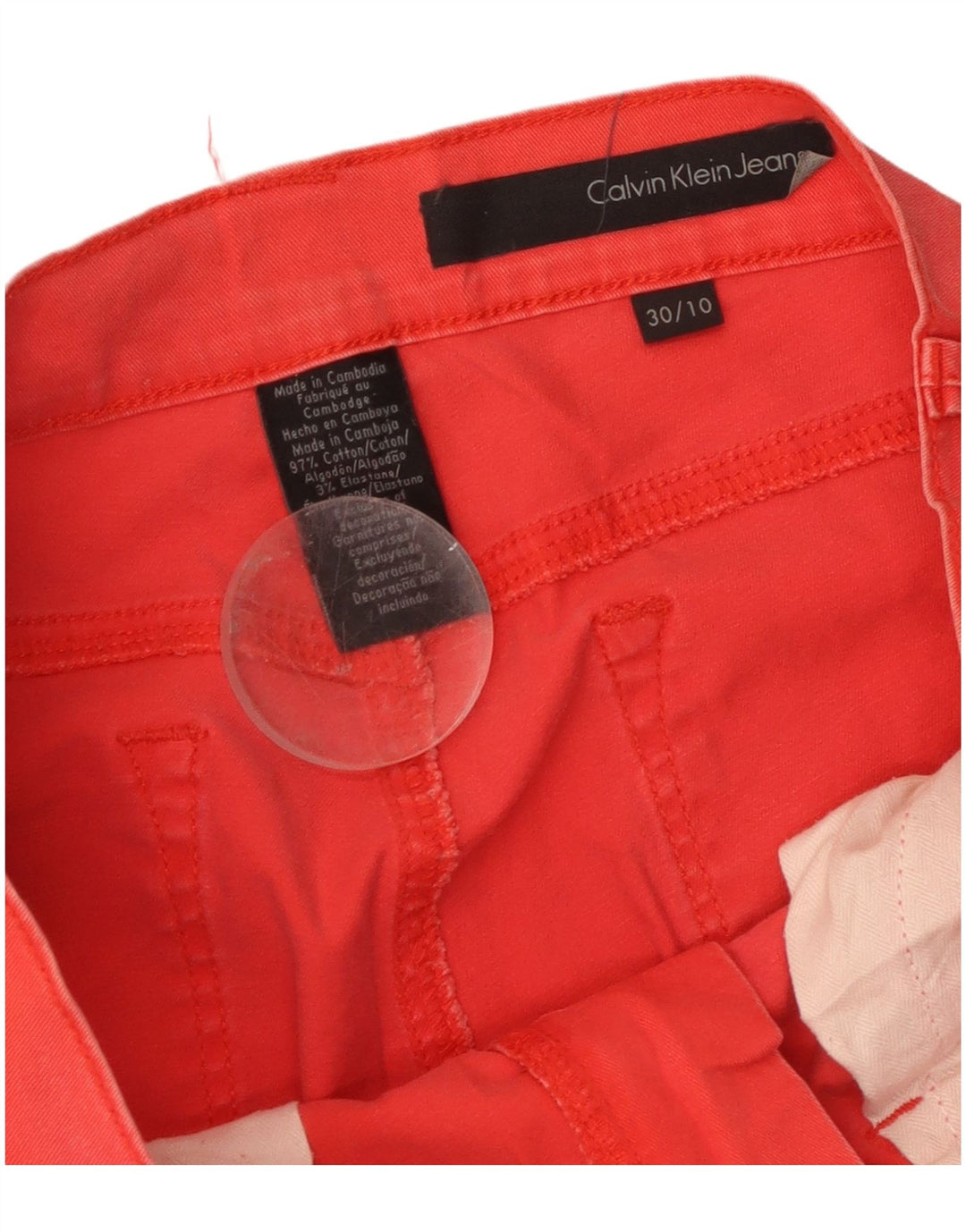 Calvin Klein Γυναικείο Slim Fit Cropped Παντελόνι US 10 Medium W30 L26 Red