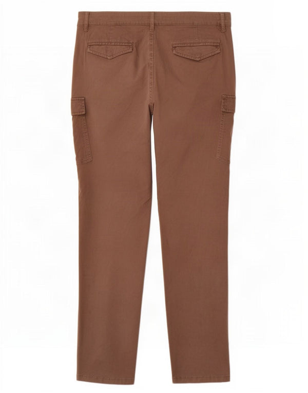 Vintage Mens Slim Cargo Trousers Large W34 L30 Beige Cotton