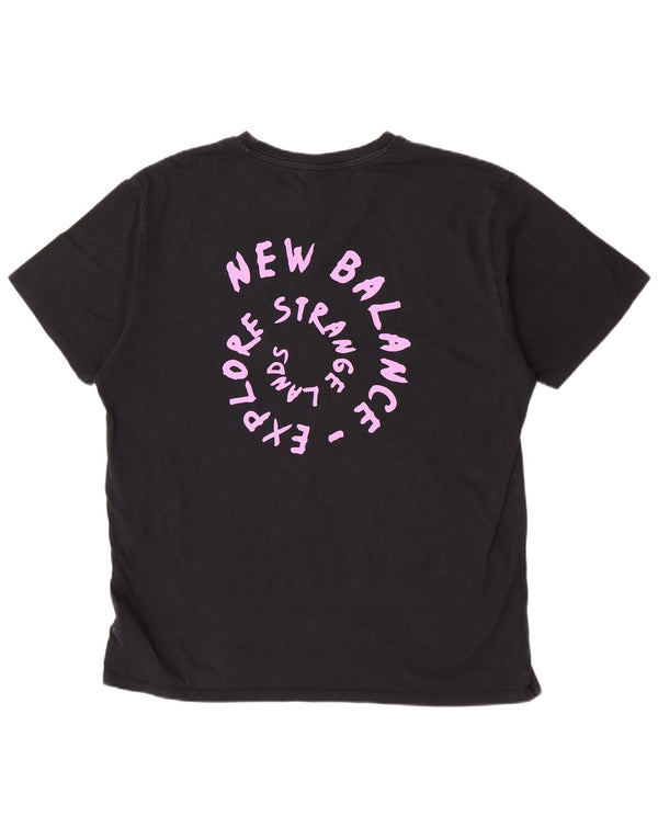 Ανδρικό γραφικό T-Shirt New Balance Top XL Μαύρο βαμβακερό
