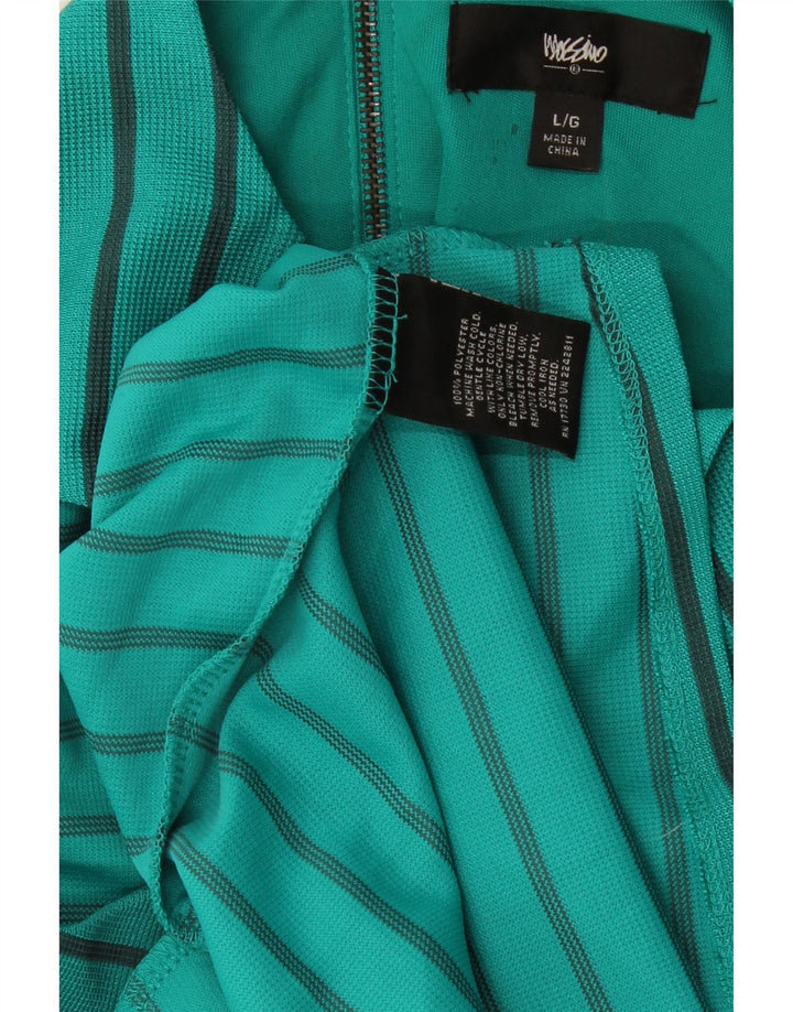 MOSSIMO Womens Sleeveless A-Line Dress UK 14 Large Green Striped Polyester Vintage Mossimo and Second-Hand Mossimo from Messina Hembry 