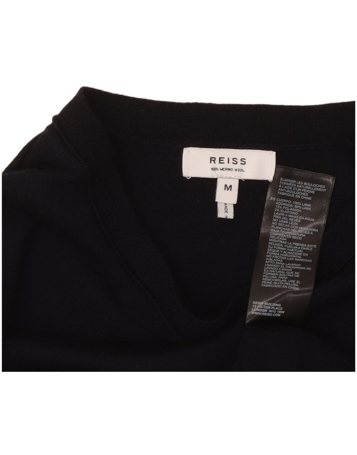 REISS Γυναικείο πουλόβερ με λαιμόκαυστο UK 12 μεσαίου μπλε μαλλί