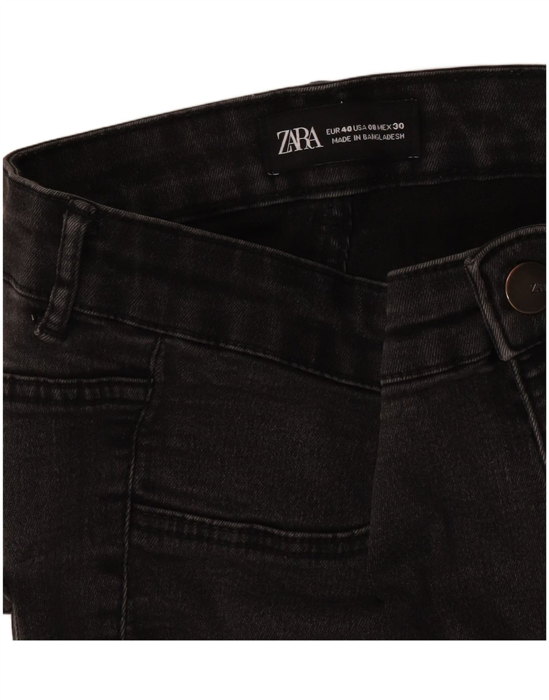 Zara Womens Distressed Skinny Jeans EU 40 Medium W30 L28 Black