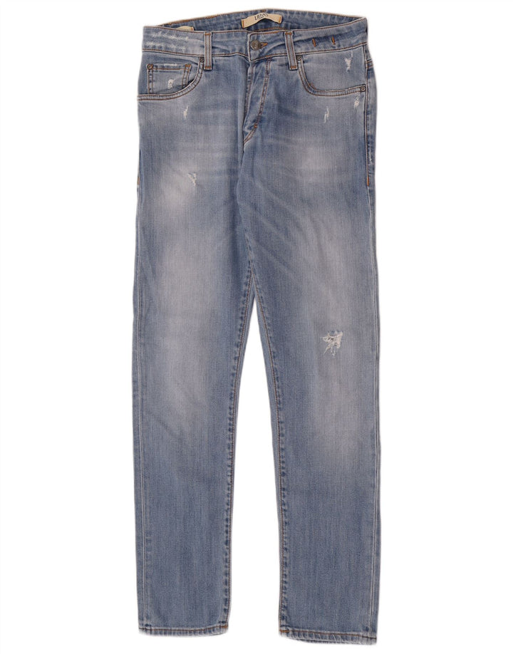 Liu Jo Mens Distressed Slim Jeans W30 L32 Μπλε βαμβακερό