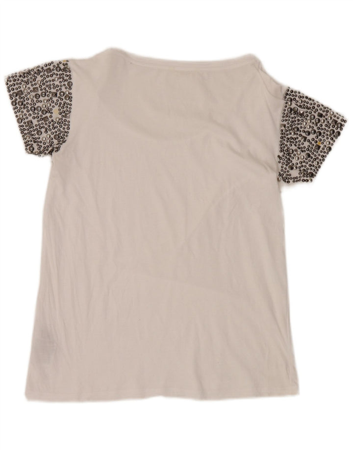 Guess Γυναικείο T-Shirt Top UK 8 Μικρό λευκό βαμβακερό