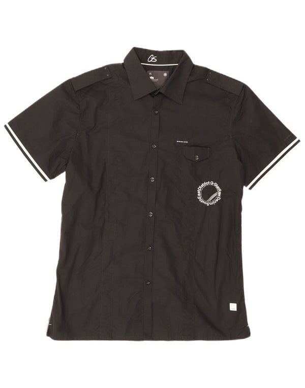 Ανδρικό πουκάμισο G-Star 3301 κοντομάνικο Military XL Μαύρο βαμβακερό