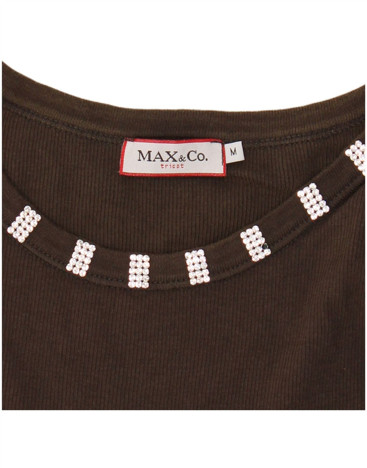 Max & Co. Γυναικείο γιλέκο Tricot Crop Top UK 12 Medium Brown