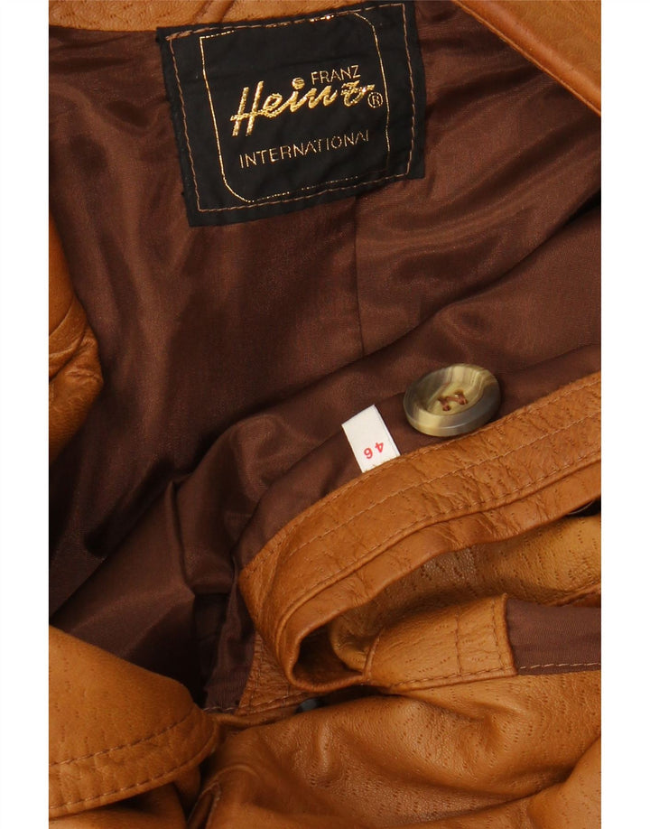 VINTAGE Ανδρικό Στρατιωτικό Δερμάτινο Παλτό EU 46 Small Beige