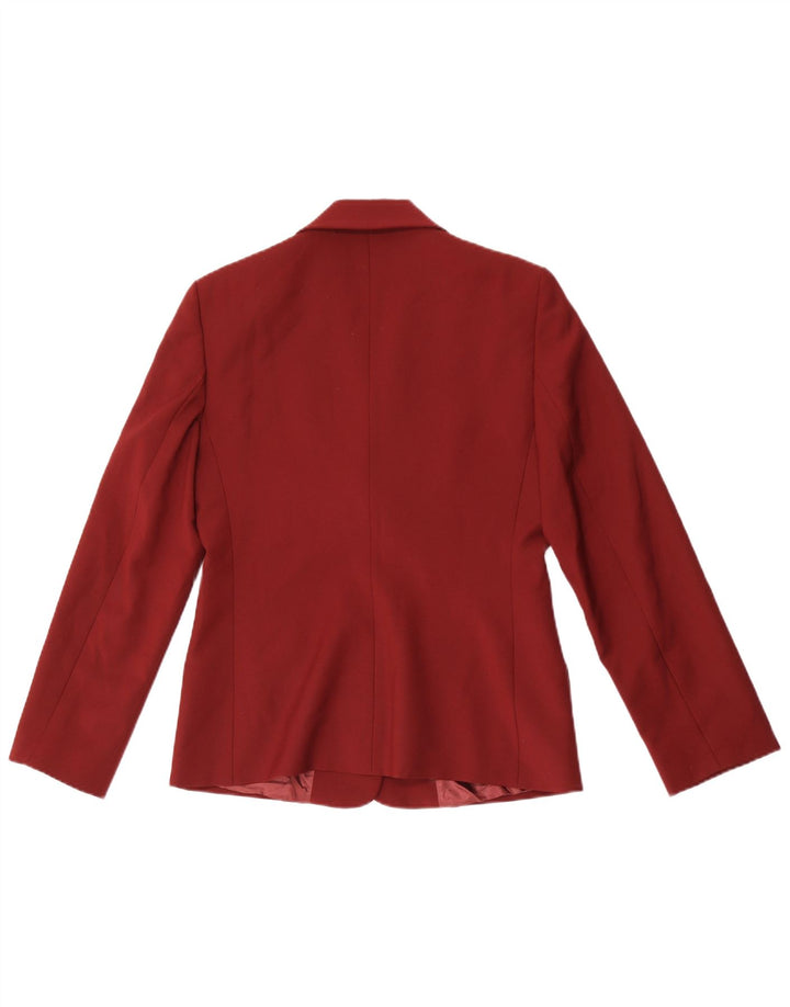Benetton Γυναικείο Μπουφάν Blazer 3 κουμπιών IT 42 Μεσαίο μπορντό πολυεστέρας