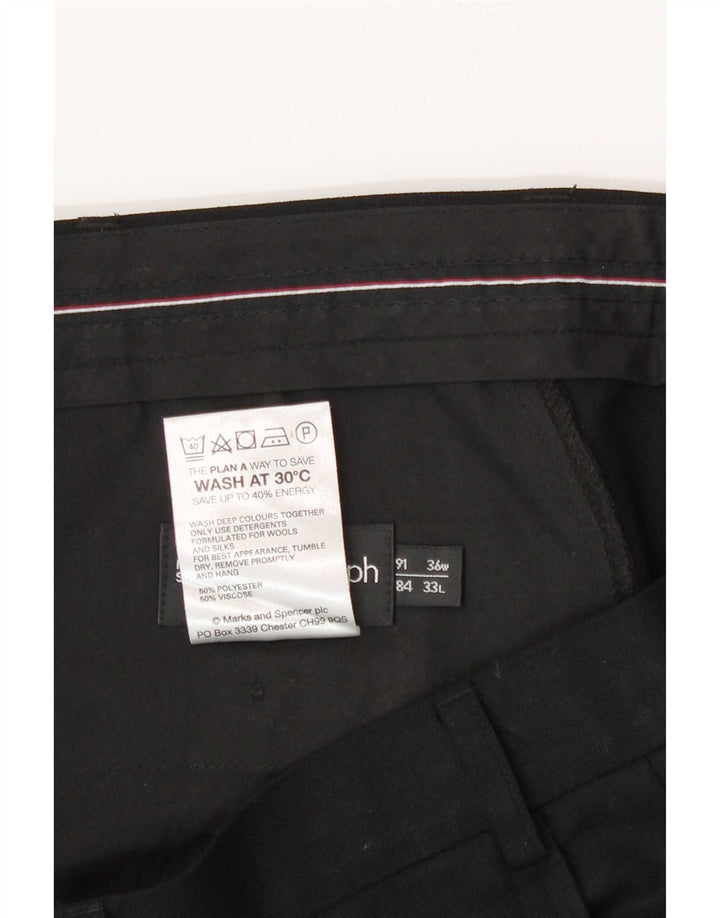 Marks & Spencer Ανδρικό ίσιο παντελόνι W36 L33 Μαύρο πολυεστέρα