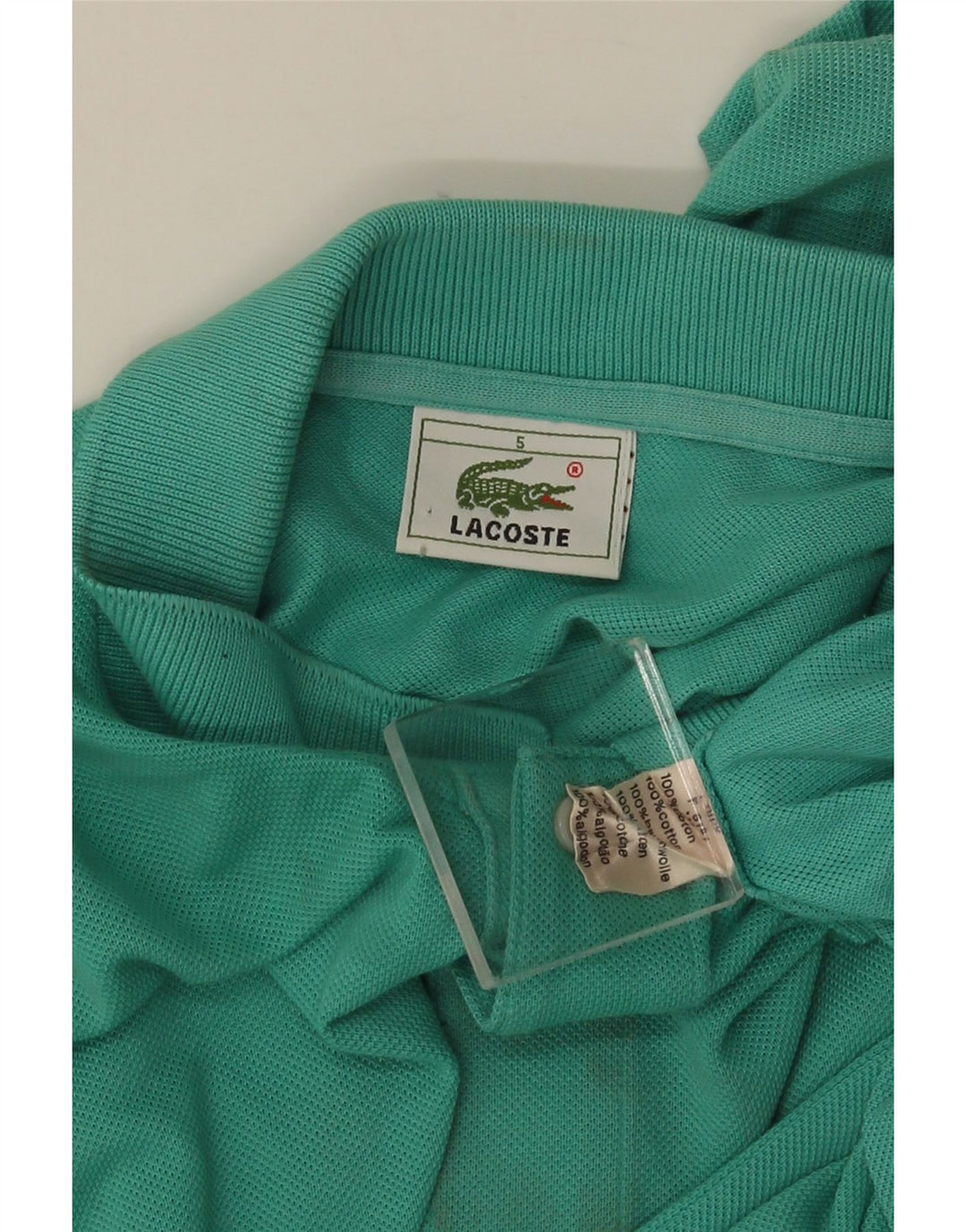 Ανδρικό πουκάμισο πόλο Lacoste Νούμερο 5 Μεγάλο πράσινο βαμβακερό