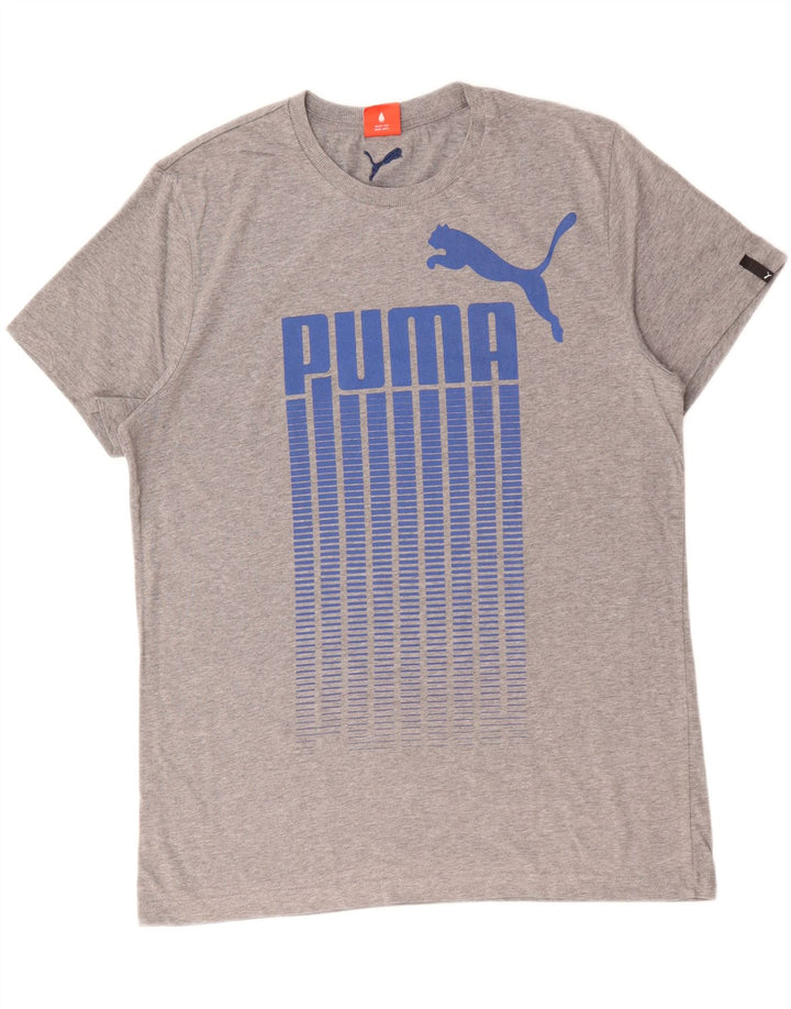 Ανδρικό γραφικό T-Shirt Puma Top Larg γκρι βαμβακερό