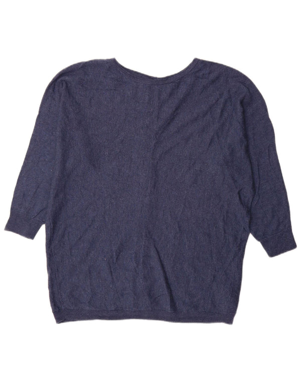 Fat Face Γυναικείο μανίκι 3/4 Oversized πουλόβερ ζακέτα UK 14 Large Navy Blue