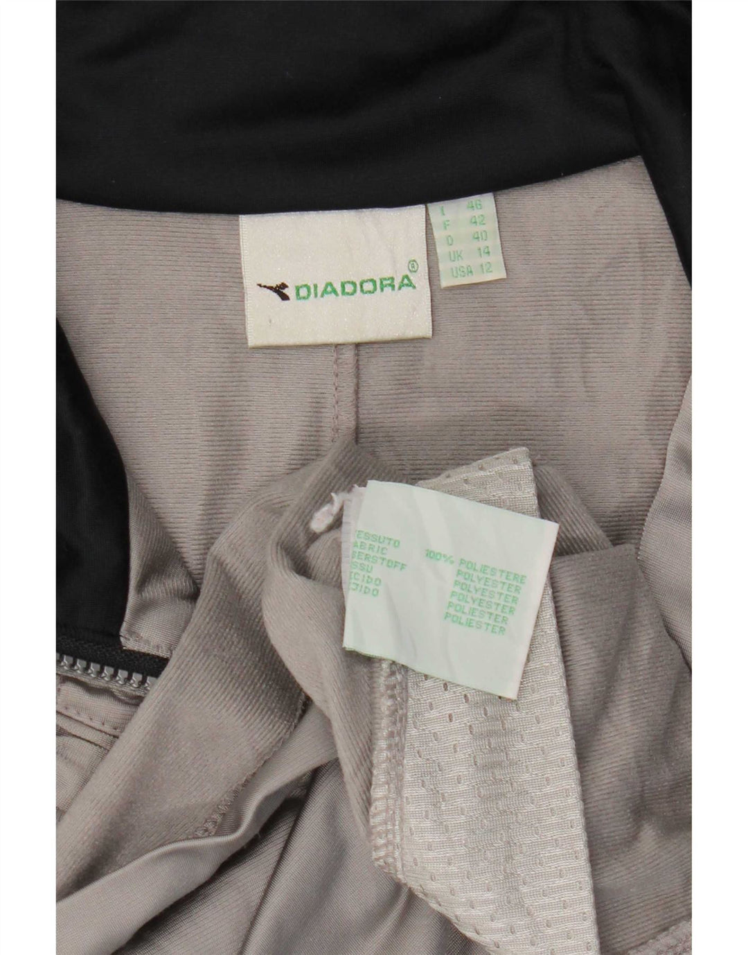 Diadora γυναικεία αθλητική φόρμα υπερμεγέθη Μπουφάν UK 14 Large Grey Colourblock