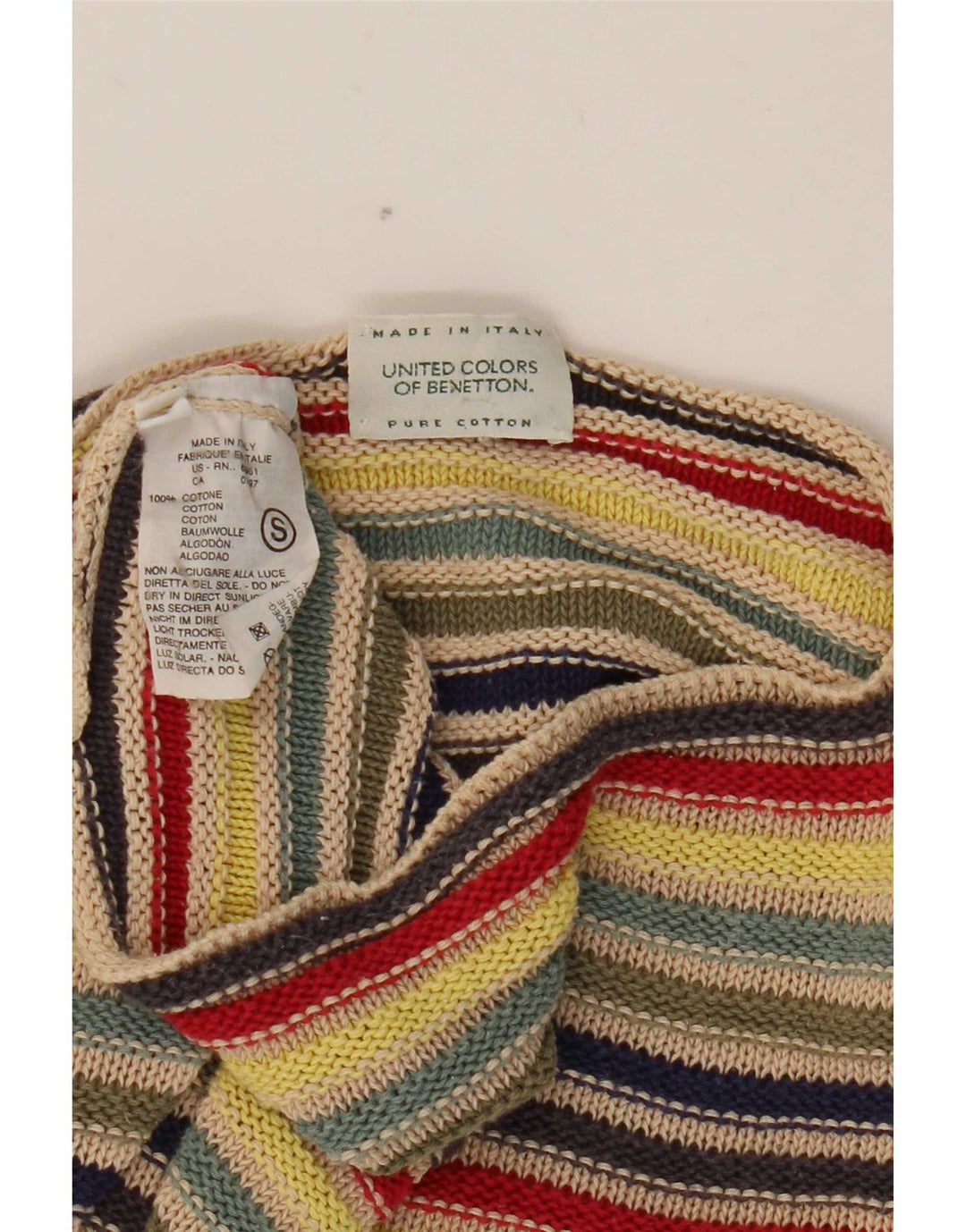 Γυναικείο πουλόβερ Benetton Boat Neck Jumper UK 10 Small πολύχρωμο