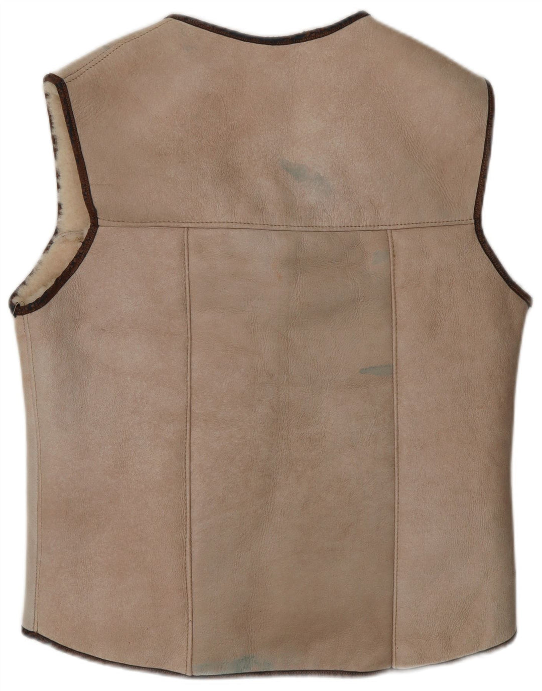 VINTAGE Γυναικείο Sherpa Gilet UK 14 Medium Beige