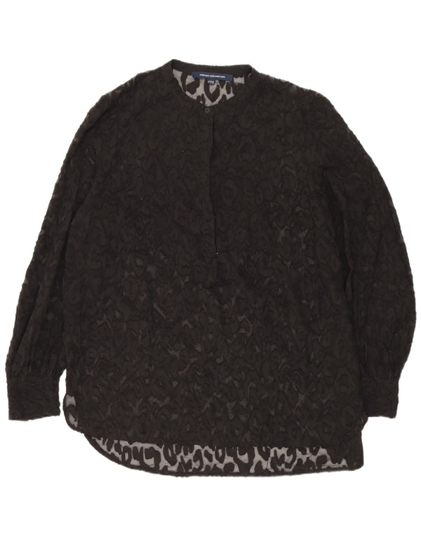 French Connection Γυναικεία See Through Tunic Top UK 12 Medium Black
