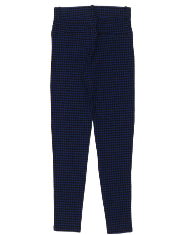 Zara Γυναικείο Skinny Casual Παντελόνι Small W26 L28 Blue Gingham