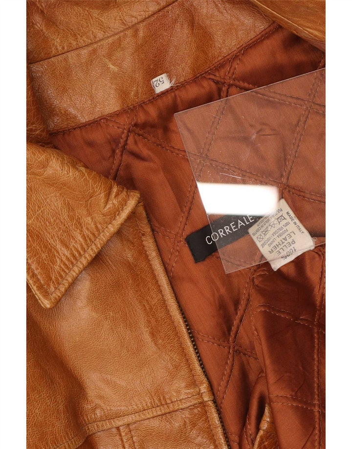 Vintage Ανδρικό Δερμάτινο Μπουφάν IT 52 XL Καφέ