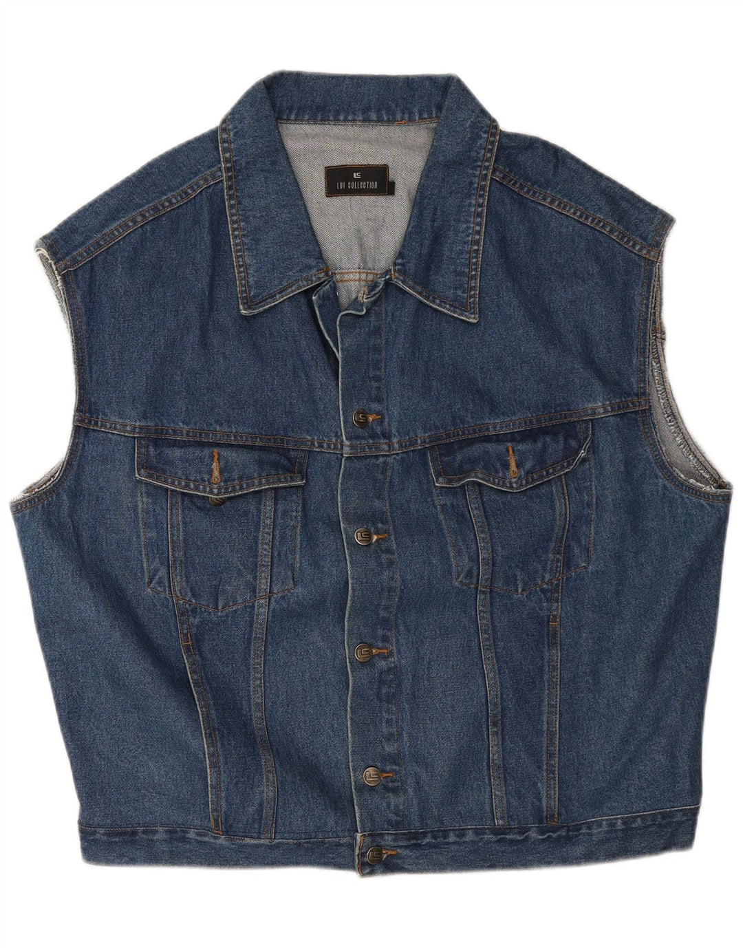 Vintage Ανδρικό Τζιν Gilet UK 46 3XL Μπλε