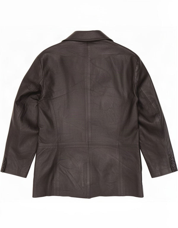 Vintage Γυναικείο Δερμάτινο Μπουφάν 3/4 Μανίκι IT 50 XL Μαύρο
