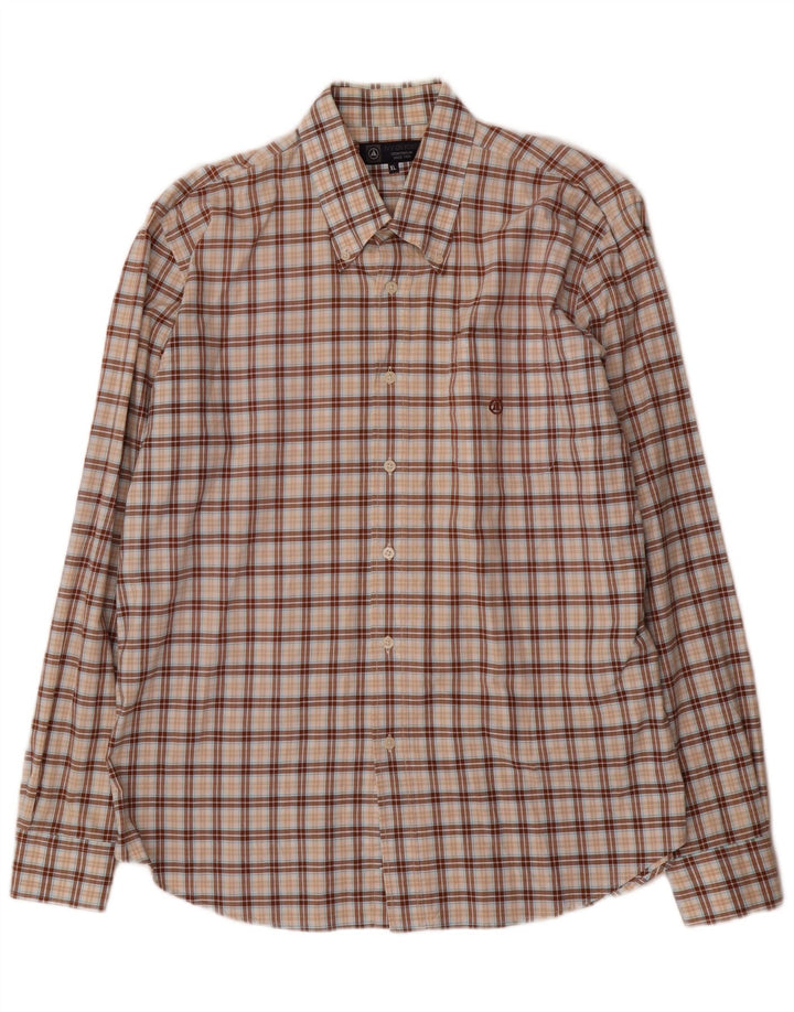 Ανδρικό πουκάμισο Ivy Oxford XL Καφέ βαμβακερό καρό