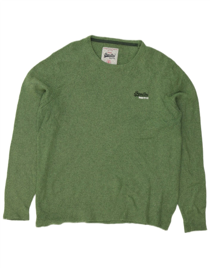 Ανδρικό πουλόβερ Superdry Crew Neck Jumper Μεγάλο πράσινο μαλλί αρνιού