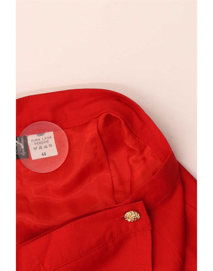 Vintage Γυναικεία Wrap Φούστα IT 44 Medium W28 Red Virgin Wool