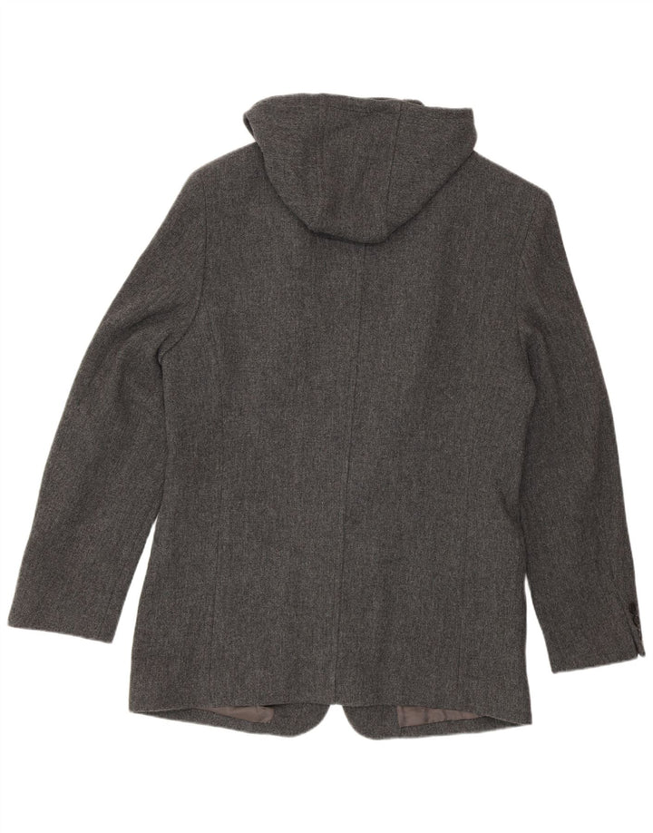 Zara Ανδρικό σακάκι με κουκούλα 4 κουμπιών UK 38 Medium Grey Wool