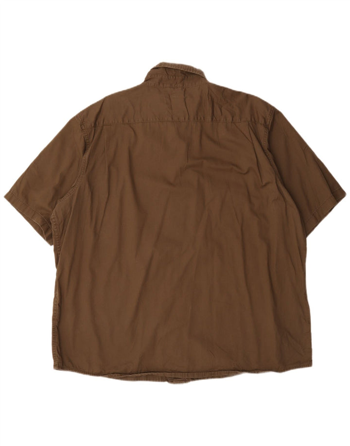 Ανδρικό κοντομάνικο πουκάμισο Wrangler 2XL Χακί βαμβακερό