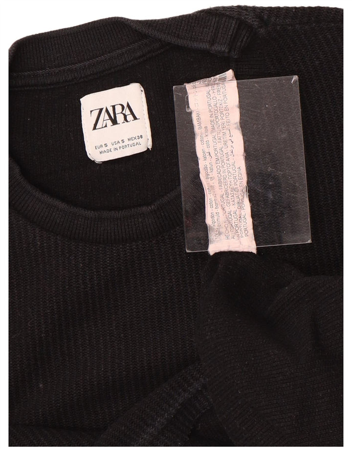 Ανδρικό T-Shirt ZARA Top Μικρό μαύρο βαμβακερό