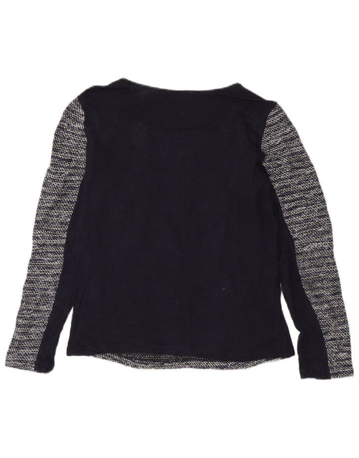 Γυναικείο μπλουζάκι Oasis μακρυμάνικο UK 10 Small Navy Blue ριγέ πολυεστέρα