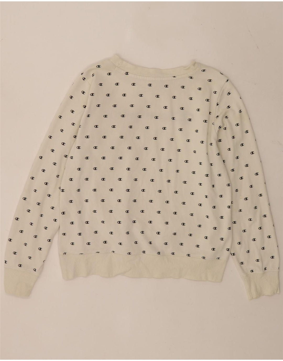 Champion Boys Graphic Sweatshirt Jumper 11-12 Years Large White Spotted