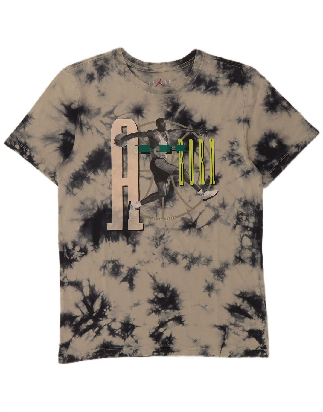 Jordan Ανδρικό γραφικό T-Shirt Top Small Grey Tie Dye Cotton