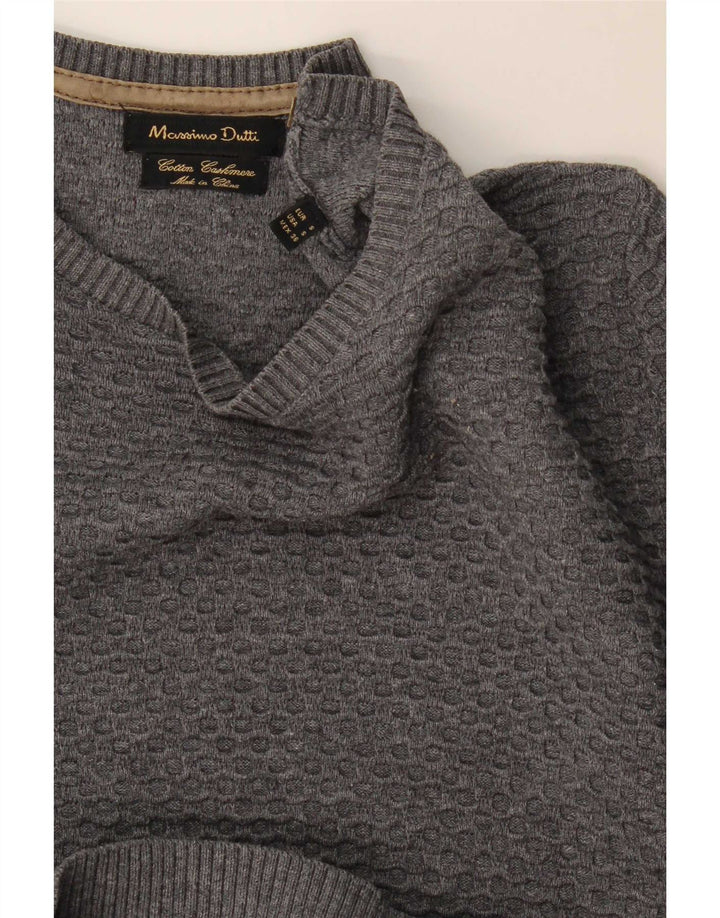 Ανδρικό πουλόβερ Massimo Dutti Boat Neck Jumper Μικρό Γκρι βαμβακερό