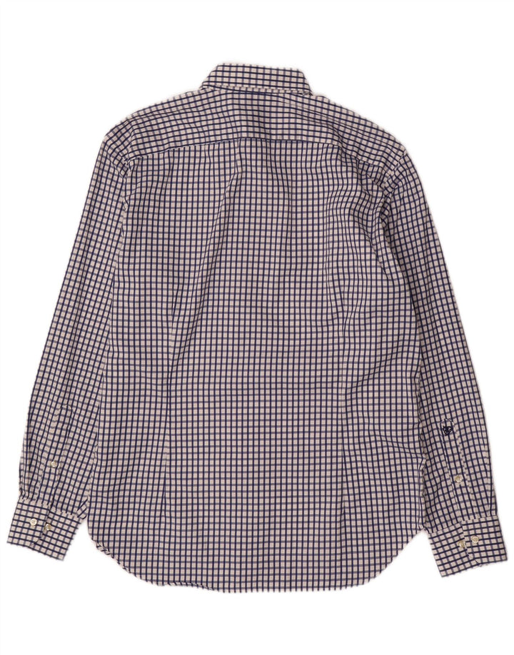 ROY ROBSON Ανδρικό πουκάμισο νούμερο 41 16 Large Navy Blue Check Cotton