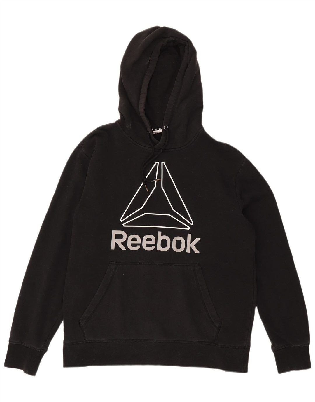 Ανδρικό γραφικό κουκούλα Reebok, μαύρο μεγάλο