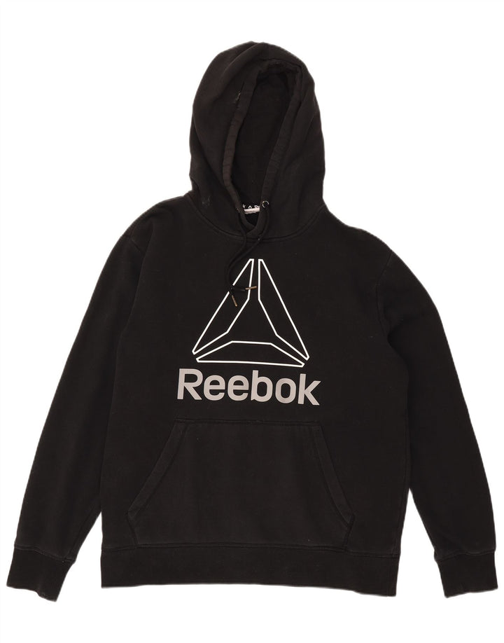 Ανδρικό γραφικό κουκούλα Reebok, μαύρο μεγάλο